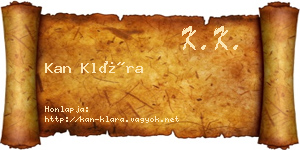 Kan Klára névjegykártya